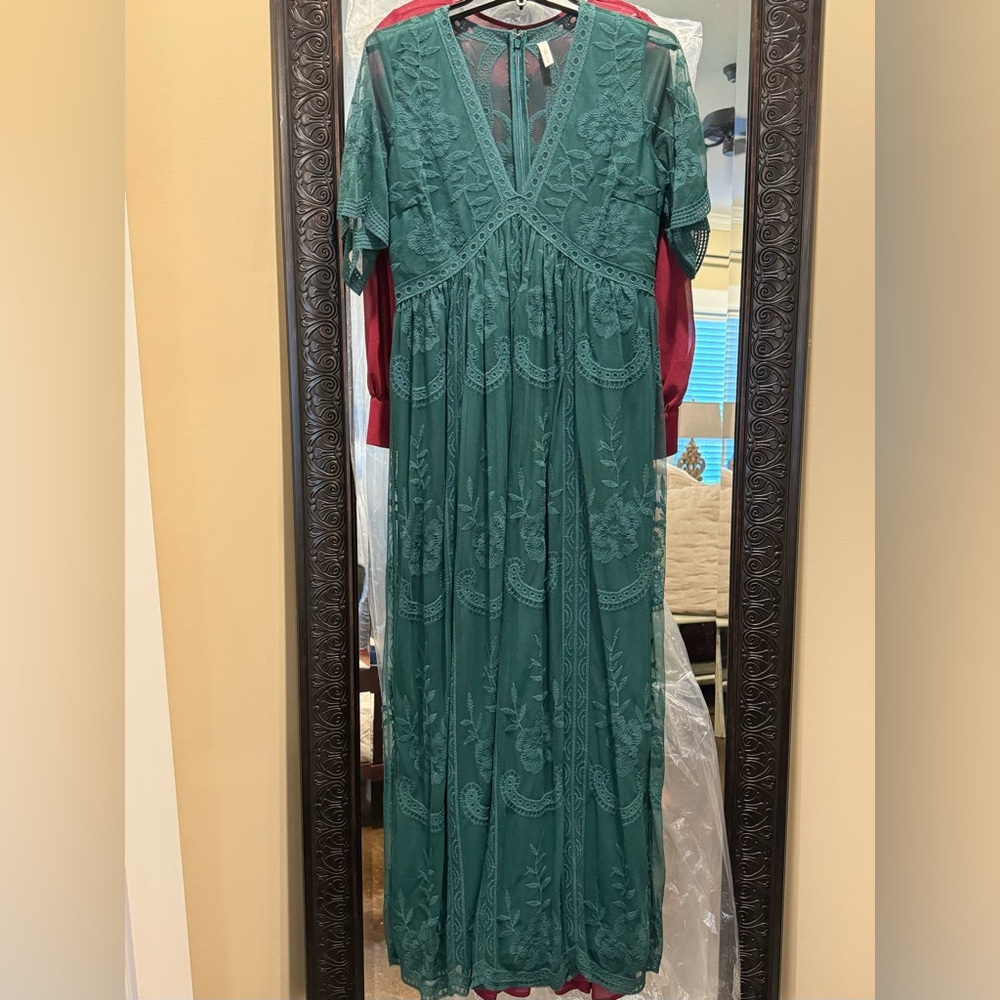 Worn once, size medium, pink blush maternity dress